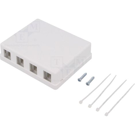 Boitier murale Keystone RJ45 femellle X4 - blanc