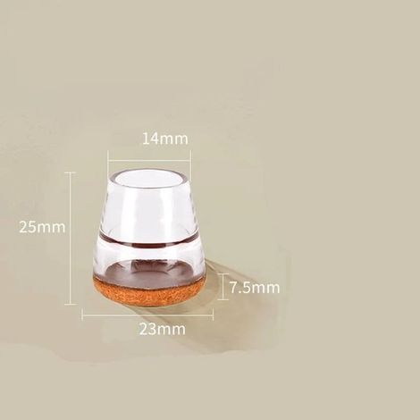 Protectores para patas de sillas (24 unidades), almohadillas de fieltro de silicona para patas de muebles, transparentes (aptos patas 15-18 mm) (1/2)