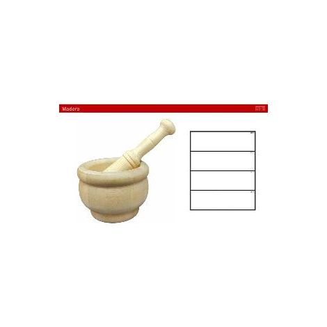 ARTEMA mortero madera 16 cm con mango , Mortero de madera 16 cm con mango, un utensilio de cocina tradicional diseñado para machacar, triturar y mezclar ingredientes de forma manua