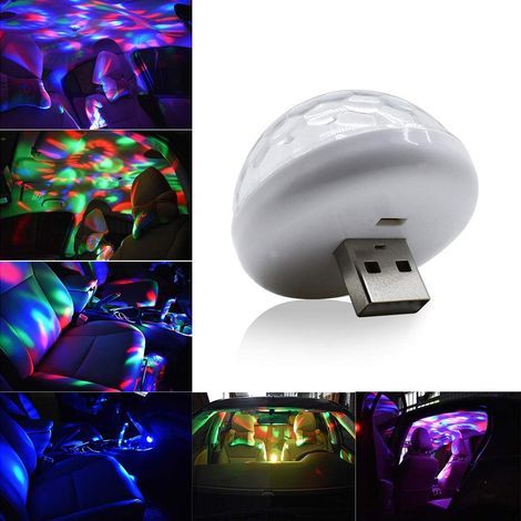 Bunte Neon-Auto-Innenraumleuchte mit USB-Anschluss, RGB-LED-Musik-Dekorationslampe, 1 Stück - Fei Yu (1/5)