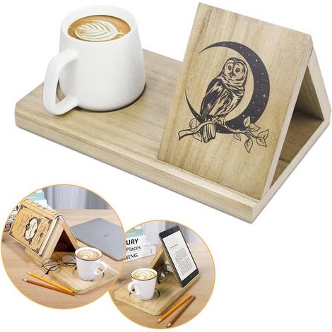 Estantería triangular para libros - Soporte de madera - Librería para mesita de noche (1/4)