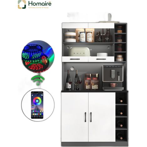 Buffet en mdf avec rangement multicolore 100 x 47 x 187 cm HOMAIRE (1/5)