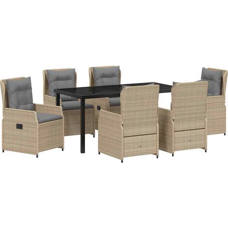 Maison Exclusive - Conjunto de Comedor de Jardín 7 pcs Beige y Gr (1/5)