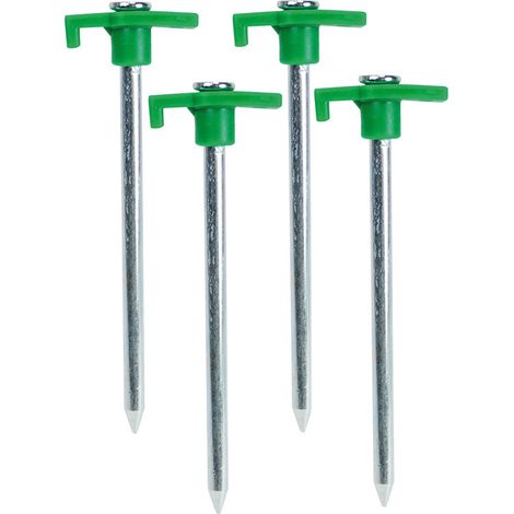 TEC HIT 363100 - Lot de 4 Piquets - Fixation des Bâches au Sol - Résistant - En Acier - 15 cm (1/4)