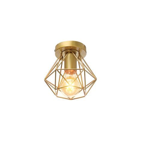 Minimalistischer Kronleuchter Ø16 cm, moderne Vintage-Deckenleuchte aus Eisen und Metall, goldene Retro-Deckenlampe für Wohnzimmer, Schlafzimmer, Flur, Café oder Restaurant (1/5)