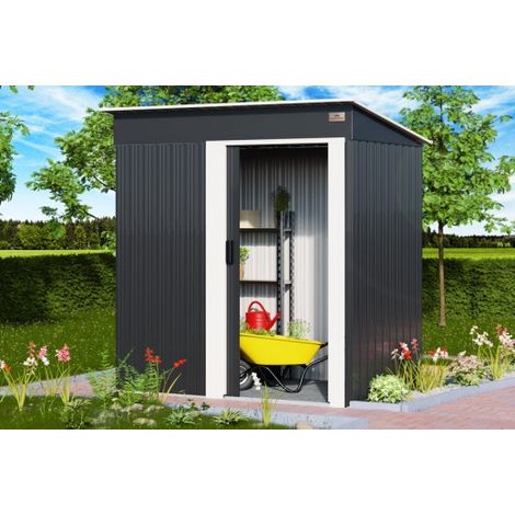 Abri de jardin en métal Gris 162 X 86 cm. Avec fondations incluses (1/5)