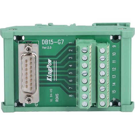 Module de carte de dérivation avec connecteur d'interface à broches pour bornier, 60 V CC, DB15-G7