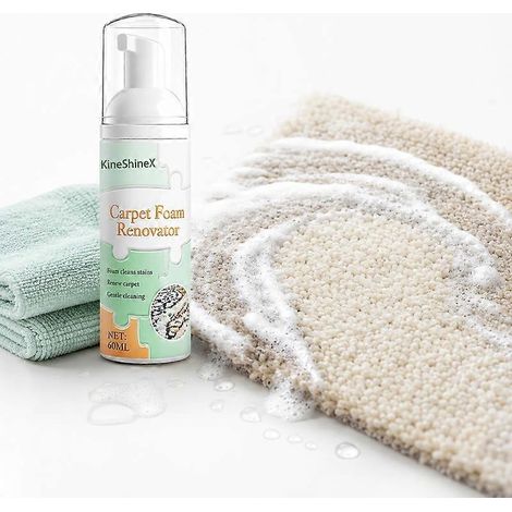 1 pièceKit de nettoyage de tapis en mousse sans eau, détachant doux en mousse pour canapés, tissus d'ameublement, intérieurs de voiture et tapis, rénovateur de tapis en mousse pour nettoyage à sec ave (1/4)