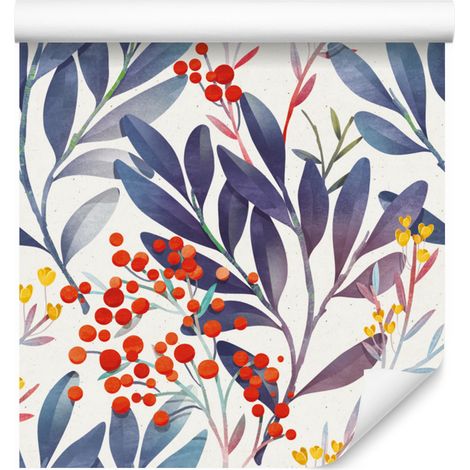 Papel pintado de flores coloridas de estilo retro para salón y dormitorio, 50x1000 cm. (1/5)