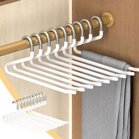 Cintre Pour Pantalon - Acier Inoxydable - 32 x 12 x 3 cm - Pour Armoire - 10 Pièces