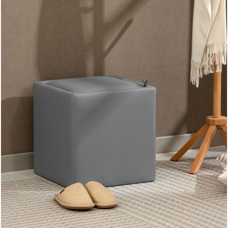 Quadratischer Sitzhocker mit Stauraum und Deckel, 44 l, 40 x 40 x 40 cm, Grau HAVRYA (1/5)