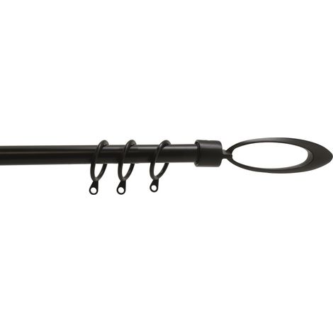 Scorritenda estensibile in acciaio ellisse BRIXO - Da 71 a 122 cm. Black