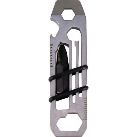 6 en 1 Outil multifonction en acier inoxydable, Ouvre-boîte multifonction, En acier inoxydable, Clé Allen, Équipement EDC, Pour voyage, alpinisme, camping, randonnée (1/4)