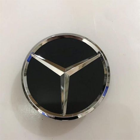 75-mm-Radnabenkappe, kompatibel mit allen Mercedes-Benz-Baureihen – Felgenmitte, Radnabenkappe, Kunststoff-Felgenzubehör, Radnabenkappen-Ersatz, 4er-Set – Mattschwarz