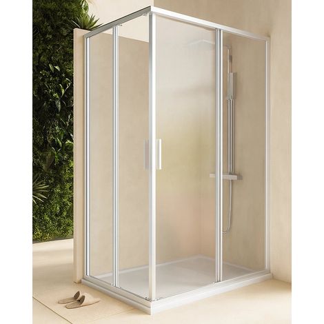 Box doccia 80x120 Rio doppio scorrevole vetro 6 mm trasparente H 195 cromo (1/5)