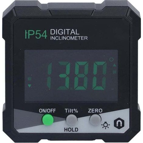 Inclinomètre numérique portatif 4x90 ° rétro-éclairage LCD rapporteur numérique rapporteur multifonction magnétique simple face mode de mesure relative (1/4)