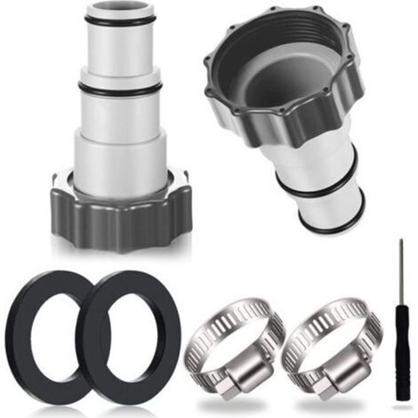 2PCS Adaptateur Tuyau Piscine, Adaptateur Piscine, Adaptateur pour Piscine Intex, Adaptateur Tuyau Piscine, Adaptateur Tuyau pour Pompe, Raccord pour Tuyau Piscine Ø 32 et 38 mm