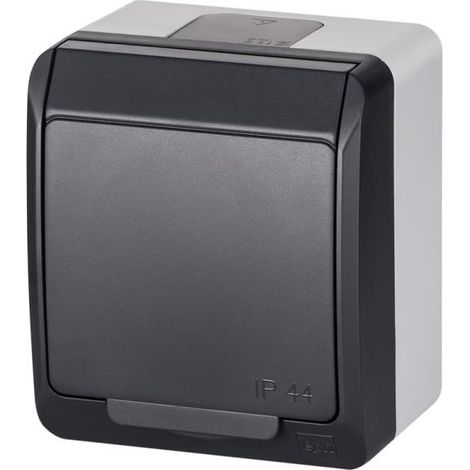 Prise simple Hermes avec/sans 2P+Z Schuko IP44 anthracite 0324-07
