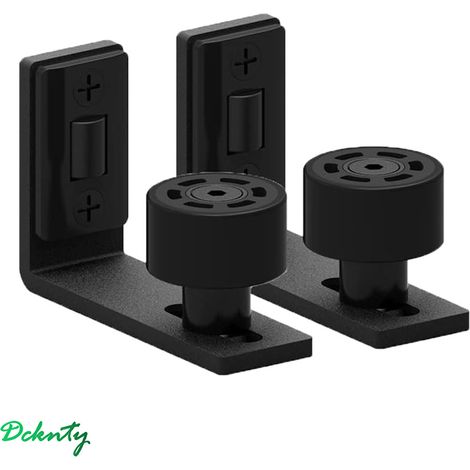 Ajustable Guide de Plancher Mur/porte Guide Inférieur Pour Porte en Bois Coulissante Noir 2pcs (1/5)