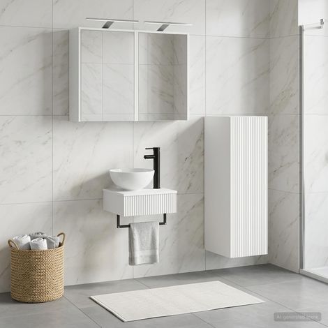 vidaXL Bathroom Cabinet Set 4 pcs White Engineered Wood (1/5)
