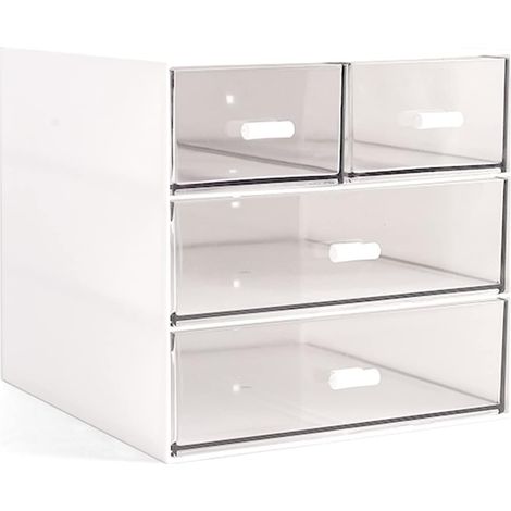 Boîte de rangement à 4 tiroirs, blanche. (1/5)