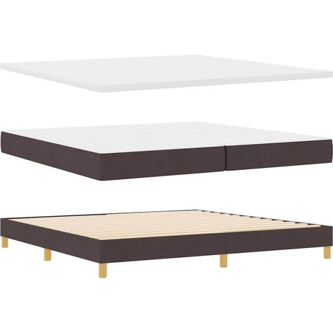 Box Spring Bed with Mattress Dark brown 200 x 200 cm Wood vidaXL (1/5)