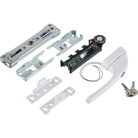 Abus Fos550A Al0145 Spranga con Blocco, Serratura a Spinta con Cilindro e Allarme, Chiave Maestra, Livello di Sicurezza: 10, 07301, Bianco (1/4)