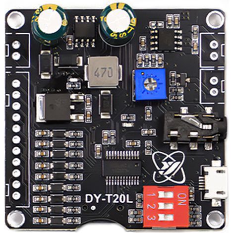 Carte MP3 / Lecteur Audio Amplifié 20W ClassD / Module de Son 9CH avec Contrôle Triggers / Support MicroSD et USB jusqu'à 32GB / 6-35VDC (1/4)