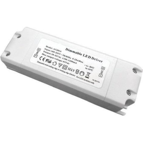 Optonica – Transformateur pour luminaire 45W 220V 48V DC 1000mA Dimmable – Compatible panneaux LED 45W – Réglage intensité lumineuse
