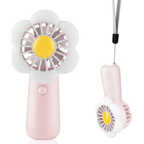 Mini ventilateur portable, mignon et rechargeable, 3 vitesses de ventilation, USB, design mignon, ventilateur de poche silencieux, petit ventilateur personnel-AquaForge (1/5)