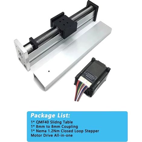Actuador lineal, alta capacidad de carga, control preciso, carrera de 200 mm, kit de motor todo en uno. (1/2)