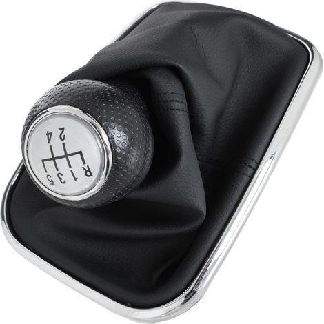 Pomo de palanca de cambios plateado para VW Golf IV 98-05 + orificio de 22 mm (1/5)