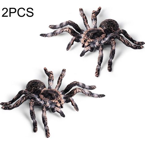 Araignées réalistes, 2 pièces, modèle de Simulation amusant, jouet pour accessoires de farces, décoration de fête, gris (1/5)