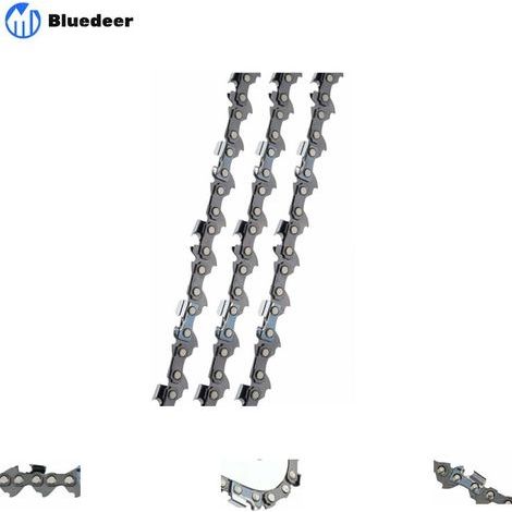 Lot de 3 chaînes de tronçonneuse 3/8" LP - 52 maillons, 1,1 mm, 35 cm, faible rebond, compatible avec Bosch AKE 35 S, Einhell, Husqvarna, Makita, Dolmar, Oregon et autres (1/5)