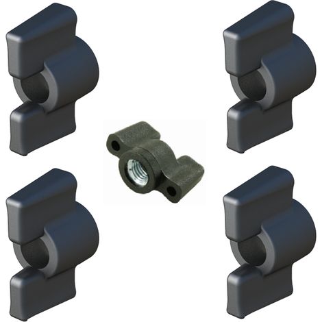 Cyclingcolors – Lot de 4 écrous papillon M5 tête plastique 26mm – Insert acier galvanisé pour fixation durable – Usage professionnel et bricolage intensif (1/2)