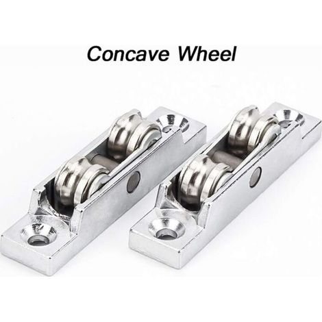 Poulies coulissantes en zinc pour portes/fenêtres – Lot de 4 – Réglage d’angle – Charge max. 45 kg – Finition métallique (1/5)
