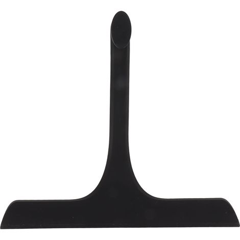 Raclette à vitres en silicone avec poignée antidérapante, idéale pour nettoyer les fenêtres de salle de bain, de cuisine et les miroirs (noir). (1/5)