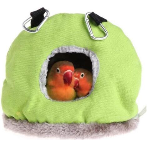 Nid d'oiseau à suspendre, chaud pour l'hiver, en peluche, vert gris, taille S (1/5)