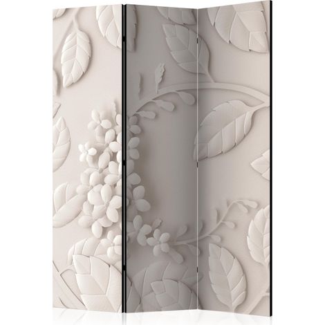 Paravent 3 Volets "Paper Flowers Cream" 135x172cm (1/2)