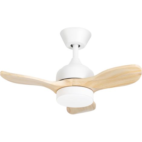 Calar ventilador con selector de temperatura en color blanco y las palas de madera Ø 750 mm (1/5)