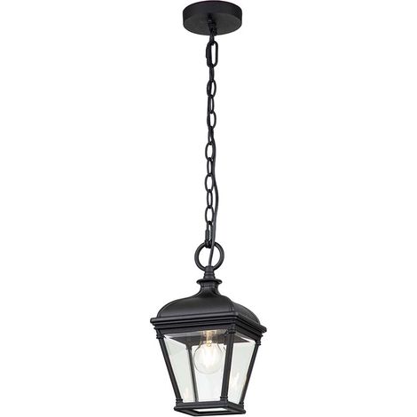 Hängeleuchte Außenlampe Leuchte Deckenlampe Hängelampe Eingang Glas schwarz E27