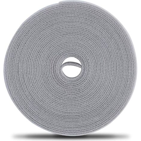 Fascette stringicavo grigie in velcro, 3 cm x 1 metro, riutilizzabili, multifunzionali e regolabili. (1/4)