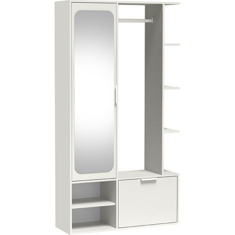 Selsey Nala - Flurmöbel-Set mit Spiegel, Alpinweiß, 100 cm (1/5)