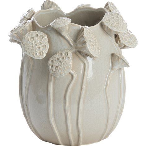 Vaso in ceramica LAVCI lucido grigio chiaro – 26,5x25,5x26,5 cm