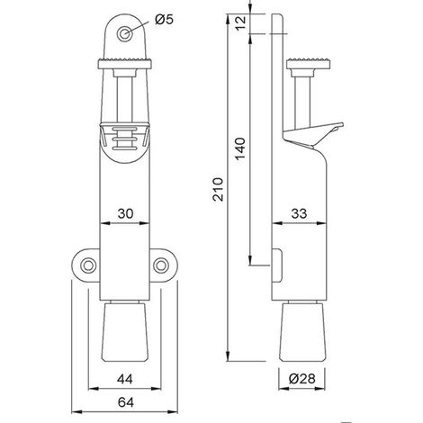 kws Türstopper aus schwarz lackiertem Stahl 210 mm