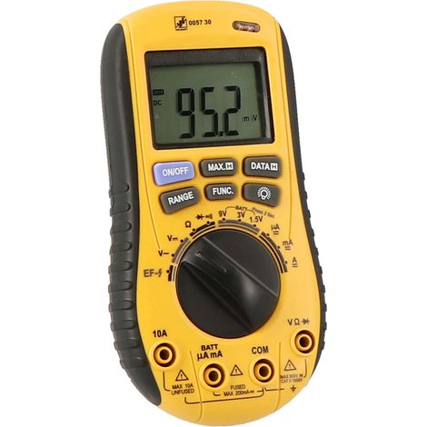 Multimètre Auto-Range Boîtier Bi-Matière – Tension DC/AC 600V – Courant DC/AC 10A – 200 µA à 10A  Réf. 005730 - WILMART