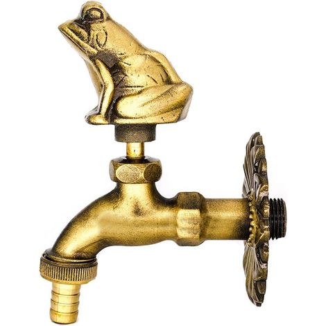 Robinet d'extérieur antique pour jardin avec poignée à levier en forme de grenouille, robinet décoratif en laiton pour machine à laver (1/5)