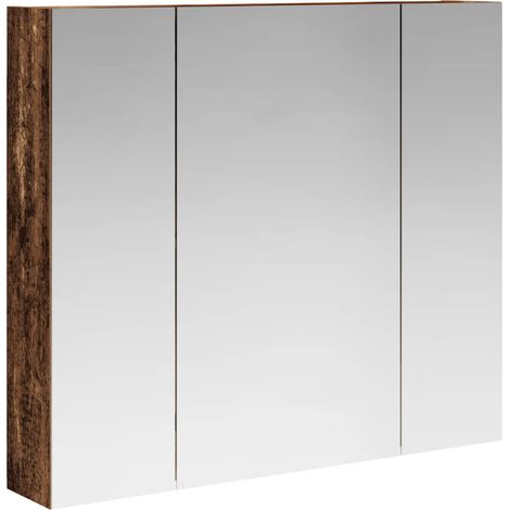Maison Exclusive - Badezimmerspiegelschrank mit Regal Altholz 80