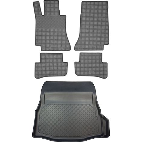 Juego de alfombrillas de goma para coche y maletero para Mercedes Clase C W205 Coupé (3 puertas) desde enero de 2016.