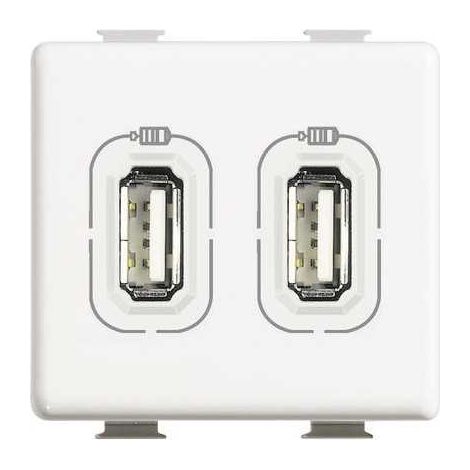 Am5285C2 Enchufe Cargador USB 2M Color Blanco Matizado